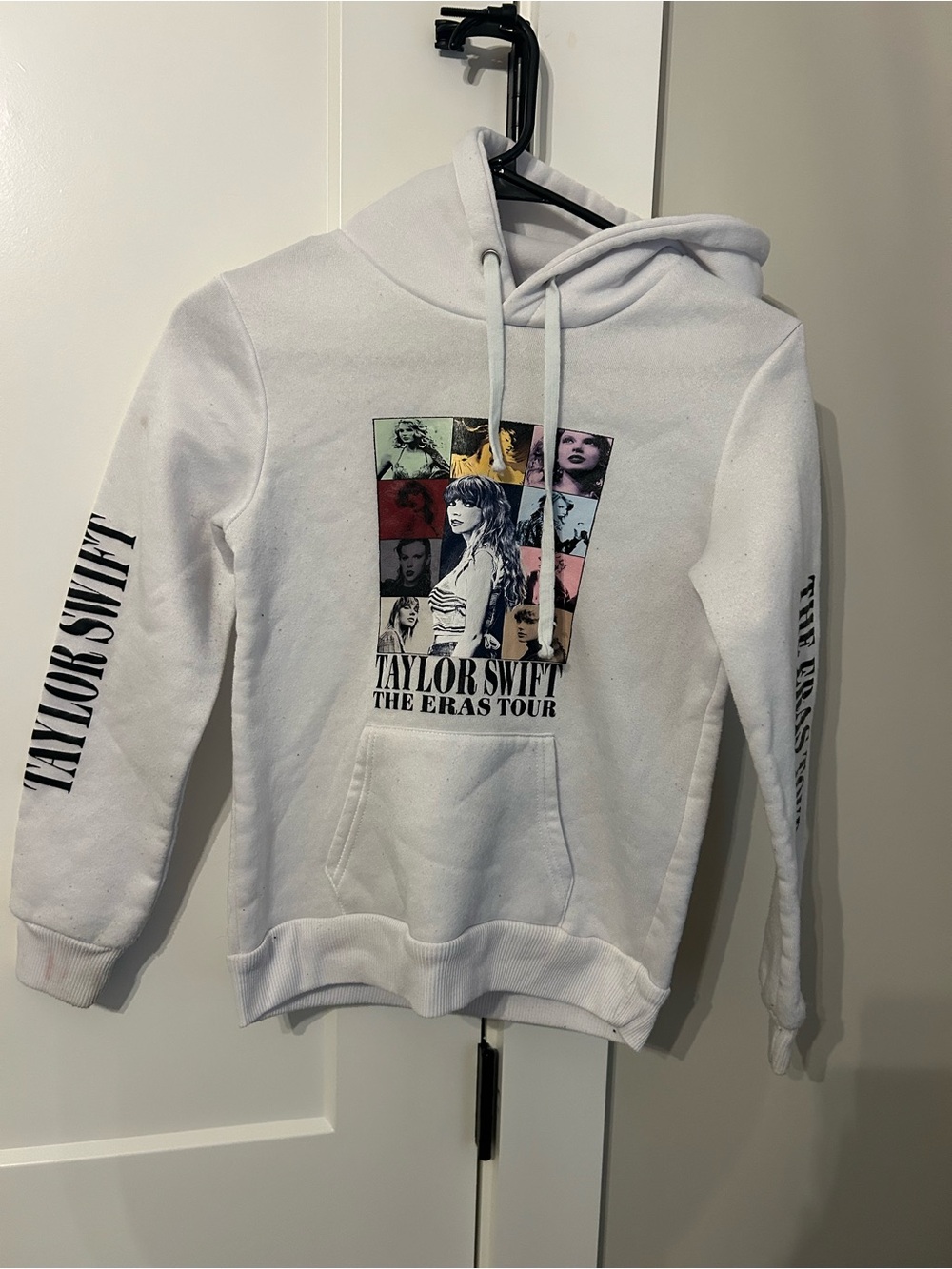 Taylor Swift White Multicolor Photo Block Pullover Hoodie